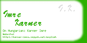 imre karner business card